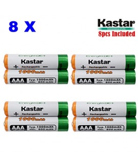 Kastar AAA (8-Pack) Ni-MH 1000mAh Super High-Capacity Rechargeable Batteries Pre-charged