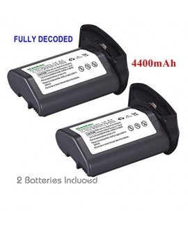 [Full Coded] Kastar LP-E4 Battery (2-Pack) 11.1V 4400mAh 48.4Wh for Canon LP-E4 LPE4 Li-ion Battery work with Canon EOS-1D C, EOS-1D Mark III, EOS-1Ds Mark III, EOS-1D Mark IV Cameras