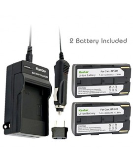 Kastar BP911 Battery (2-Pack) + Charger for Canon BP-911, BP-911K, BP-914, BP-915 and Canon ES6500V, ES7000es, ES7000V, ES8000V, ES8100V, ES8200V, ES8400V, ES8600 Camera