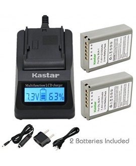 Kastar Ultra Fast Charger(3X faster) Kit and Battery (2-Pack) for Olympus BLN-1, BCN-1, BLN1 and Olympus OM-D E-M1, OM-D E-M5, PEN E-P5 Digital Cameras