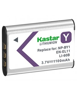Kastar Battery (1-Pack) for NP-BY1, EN-EL11, LI-60B, DLI-78, DB-L70, DB-80, BC-CSY, LI-60C, MH-64 work with Sony Action Cam Mini HDR-AZ1, Nikon Coolpix S550, S560, Olympus FE-370, Pentax Optio L50, M50, M60, S1, V20, W60, W80, Ricoh R50, Sanyo Xacti VPC-E