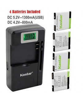 Kastar G14 / BG58100 Battery (4-Pack) and intelligent mini travel Charger ( with high speed portable USB charge function) for HTC G14, HTC BG58100, HTC EVO 3D (Fits BG86100), HTC Sensation, HTC Amaze, HTC MyTouch 4G Slide, HTC Sensation XE, HTC Sensation 