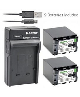 Kastar 2X Battery + Slim USB Charger for JVC BN-VG138, BN-VG138U, BN-VG138US, BN-VG121, BN-VG121U, BN-VG121US, BN-VG107, BN-VG107U, BN-VG108, BN-VG114, BN-VG114U, BN-VG114US, JVC Everio GZ-E Series
