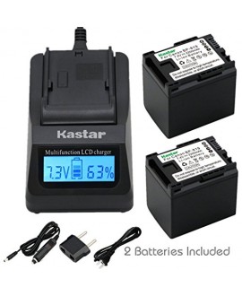 Kastar Fast Charger + BP-819 Battery (2X) for Canon VIXIA HF10, HF11, HF20, HF21, HF100, HF200, HF G10, HF M30, M31, M32, M40, M41, M300, M400, HF S10, S11, S20, S21, S30, S100, S200, HG20, HG21, XA13