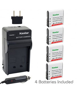 Kastar CNP-40 Battery (4-Pack) and Charger Kit for Kodak LB-060 AZ521 AZ361 AZ501 AZ522 AZ362 AZ526 and HP D3500 SKL-60 V5060H V5061U Cameras