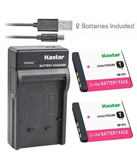 Kastar Battery (X2) & Slim USB Charger for Sony NP-FT1 DSC-L1 DSC-M1 DSC-M2 DSC-T1DSC-T3 DSC-T3/B DSC-T3S DSC-T5 DSC-T5/B DSC-T5/NDSC-T5/R DSC-T9 DSC-T10 DSC-T10/B DSC-T10/P DSC-T10/W DSC-T11 DSC-T33