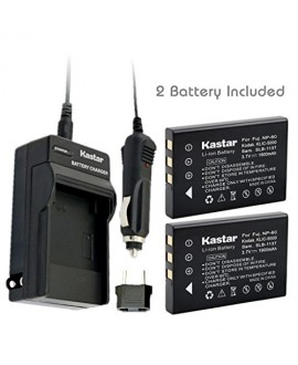 Kastar Battery (X2) & AC Travel Charger for Samsung SLB-1137 Fujifilm NP-60 Kodak KLIC-5000 Olympus Li-20B & Samsung U-CA3 U-CA4 U-CA401 U-CA5 U-CA501 U-CA505 V10 V700 V800, Olympus AZ-1, AZ-2 + more