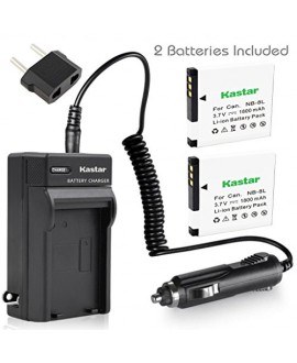 Kastar Battery (X2) & Travel Charger Kit for Canon NB-8L, NB8L, CB-2LAE and Canon PowerShot A2200, PowerShot A3000 IS, PowerShot A3100 IS, PowerShot A3200 IS, PowerShot A3300 IS Cameras