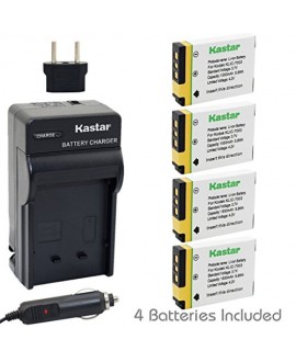 Kastar 4X Battery + Charger for Kodak KLIC-7003 K7003, GE GB-40 & Kodak EasyShare M380 M381 EasyShare M420 EasyShare V803 EasyShare V1003 EasyShare Z950, GE E1030 E1040 E1050TW E1240 E1250TW E850 H855