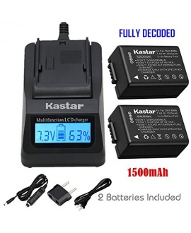 Kastar Fast Charger + Battery (2-Pack) for Panasonic DMW-BMB9, DMW-BMB9E, DMW-BMB9PP & Lumix DMC-FZ40, DMC-FZ45, DMC-FZ47, DMC-FZ48, DMC-FZ60, DMC-FZ62, DMC-FZ70, DMC-FZ72, DMC-FZ100, DMC-FZ150