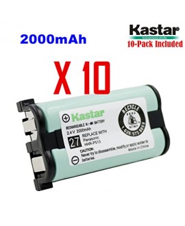 Kastar HHR-P513 Battery (10-Pack), Type 27, NI-MH Rechargeable Cordless Telephone Battery 2.4V 2000mAh, Replacement for Panasonic HHR-P513 HHR-P513A HHR-P513A1B HRR-P513A1B KX-TG2208 KX-TG2208B KX-TG2208W KX-TG2214 KX-TG2214B KX-TG2214S KX-TG2214W KX-TG22