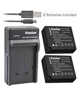 Kastar Battery (X2) & Slim USB Charger for Panasonic DMW-BLE9, DMW-BLG10, DMWBLE9, DMWBLG10 and Panasonic Lumix DMC-GF3, DMC-GF5, DMC-GF6, DMC-GX7, DMC-LX100 Digital Cameras