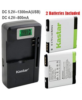 Kastar G14 / BG58100 Battery (2-Pack) and intelligent mini travel Charger ( with high speed portable USB charge function) for HTC G14, HTC BG58100, HTC EVO 3D (Fits BG86100), HTC Sensation, HTC Amaze, HTC MyTouch 4G Slide, HTC Sensation XE, HTC Sensation 