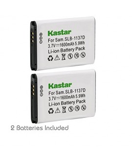 Kastar Battery 2 Pack for Samsung SLB-1137D Samsung i80 Samsung i85 Samsung i100 Samsung L74 Samsung Wide NV11 Wide NV24HD Wide NV30 Wide NV40 Wide NV100HD Samsung Wide NV103 Samsung Wide NV106 HD