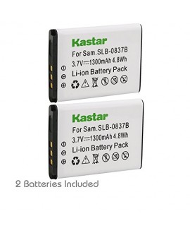 Kastar Battery 2 Pack for Samsung SLB-0837B SLB-0837(B) Samsung Digimax L70 Digimax L83T L85T Samsung Digimax L201 Digimax L301 Digimax NV8 Digimax NV10 Digimax NV15 Digimax NV20 Samsung Digimax SL201