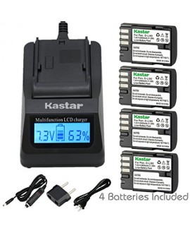 Kastar Ultra Fast Charger(3X faster) Kit and D-Li90 Battery (4-Pack) work with Pentax K-01 K-3 K-5 K-5II K-5IIs K-7 645D 645Z Cameras