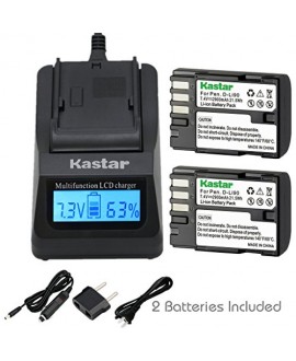 Kastar Ultra Fast Charger(3X faster) Kit and D-Li90 Battery (2-Pack) work with Pentax K-01 K-3 K-5 K-5II K-5IIs K-7 645D 645Z Cameras
