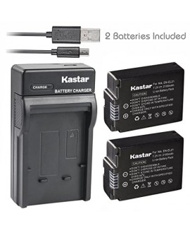 Kastar Battery (X2) & Slim USB Charger for Nikon EN-EL21, ENEL21, MH-28 and Nikon 1 V2 Camera