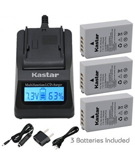 [Fully Decoded] Kastar Ultra Fast Charger(3X faster) Kit and EN-EL24 Battery (3-Pack) for Nikon EN-EL24 ENEL24 Rechargeable Li-ion Battery work with Nikon 1 J5 Camera