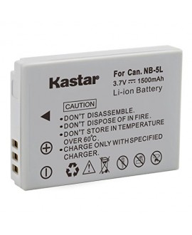 Kastar NB-5L Battery (1-Pack) for Canon PowerShot S100, S110, SD700, SD790, SD800, SD850, SD870 IS, SD880 IS, SD890 IS, SD900 IS, SD950 IS, SD970 IS, SD990 IS, SX200 IS, SX210 IS, SX220 IS, SX230 HS
