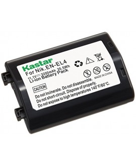 Kastar Battery (1-Pack) for Nikon EN-EL4, EN-EL4A, ENEL4, ENEL4A and Nikon D2Z, D2H, D2Hs, D2X, D2Xs, D3, D3S, D3X, F6 Camera, Nikon MB-D10, D300, D300S, D700, MB-40 Grip