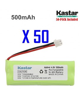 Kastar 50-PACK 4.8V 500mAh Ni-MH Rechargeable Battery Replacement for Dogtra BP12RT Dog Training Collar Receiver and 1900 NCP, 1902 NCP, 300M, YS500, SureStim H Plus, 1900 NCP, 302M and more Models