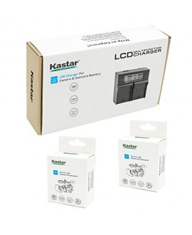 Kastar LCD Dual Fast Charger & 2 x Battery for Canon BP-945, BP945 and EOS C500, C300, EOS C100 Mark II, EOS C100, XF100, XF300, XF305, GL1, GL2, XH-A1, A1S, G1, G1S, XL-H1, H1A, H1S, XL1, XL1S, XL2