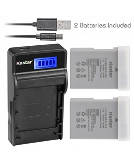 Kastar Battery (X2) & SLIM LCD Charger for Nikon EN-EL14a, EN-EL14, ENEL14A, ENEL14 EL14 & Nikon Coolpix P7000 P7100 P7700 P7800, D3100, D3200, D3300, D3400, D5100, D5200, D5300 DSLR, Df DSLR, D5600