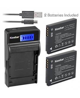 Kastar Battery (X2) & SLIM LCD Charger for Panasonic DMW-BCK7, DMW-BCK7E and Lumix DMC-FH25 FH27 DMC-FP5 FP7 DMC-FS16 FS18 FS22 FS35 FS37 DMC-S1 S2 S3 DMC-SZ1 DMC-SZ5 DMC-SZ7 DMC-TS20 DMC-TS25