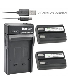 Kastar Battery (X2) & Slim USB Charger for Nikon ENEL1, Minota NP-800 and Nikon Cooipix 4300 4500 4800 5400 5700 775 8700 880 885 995 Coolpix E880 and Konica Minota DG-5W Dimage A200 Cameras