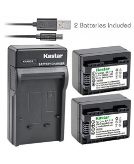Kastar X2 Fully Decoded Battery + Slim USB Charger for Canon BP-718 & VIXIA HF M50, HF M52, HF M500, HF R30, HF R32, HF R40, HF R42, HF R50, HF R52, HF R60, HF R62, HF R300, HF R400, HF R500, HF R600
