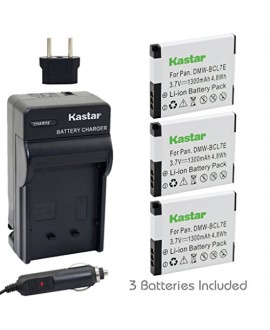 Kastar Battery (3-Pack) and Charger Kit for Panasonic DMW-BCL7E, DMW-BCL7 work with Panasonic Lumix DMC-F5, Panasonic Lumix DMC-FH10, Panasonic Lumix DMC-FS50, Panasonic Lumix DMC-SZ3, Panasonic Lumix DMC-SZ9, Panasonic Lumix DMC-XS1, Panasonic Lumix DMC-