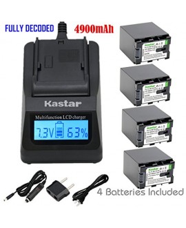 Kastar Ultra Fast Charger Kit and BN-VG138 Battery (4-Pack) for JVC BN-VG138 BN-VG138U BN-VG138US, BN-VG121 BN-VG121U BN-VG121US, BN-VG114 BN-VG114U BN-VG114US, BN-VG107 BN-VG107U BN-VG107US Battery