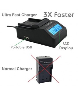 Kastar Ultra Fast Charger Kit for Nikon EN-EL9, ENEL9, EN-EL9a, MH-23 and Nikon D3000, D5000, D40, D60, D40X SLR Cameras