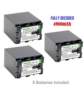 Kastar BN-VG138 Battery (3-Pack) for JVC BN-VG138 BN-VG138U BN-VG138US, BN-VG121 BN-VG121U BN-VG121US, BN-VG114 BN-VG114U BN-VG114US, BN-VG107 BN-VG107U BN-VG107US Battery and JVC Everio Cameras