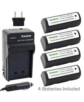 Kastar Battery (4-Pack) and Charger Kit for Fujifilm NP-80 and Finepix 1700z 2700 2900z 4800/4900/6800/6900 Zoom MX-1700/2700/2900/2900z/4800/4900 MX-6800 MX-6900 Kodak DC4800 Kyocera Microelite 3300