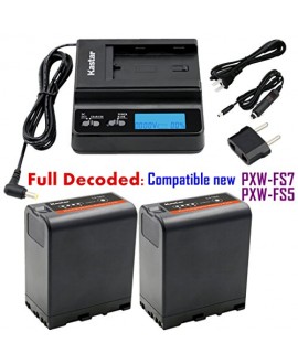 Kastar Fast Charger and BP-U66 Battery (2X) for Sony BP-U90 BP-U60 BP-U30 and PXW-FS7/FS5/X180 PMW-100/150/150P/160 PMW-200/300 PMW-EX1/EX1R PMW-EX3/EX3R PMW-EX160 PMW-EX260 PMW-EX280 PMW-F3/F3K/F3L