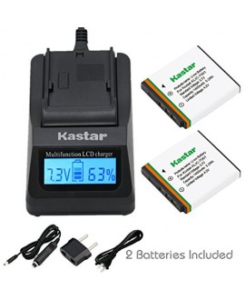 Kastar Ultra Fast Charger(3X faster) Kit and Battery (2-Pack) for Kodak KLIC-7001 and Kodak EasyShare M320, M340, M341, M753 Zoom, M763, M853 Zoom, M863, M893 IS, M1063, M1073 IS, V550, V570, V610, V705, V750 Cameras [Over 3x faster than a normal charger 