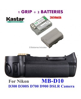 Kastar Pro Multi-Power Vertical Battery Grip (Replacement for MB-D10) + 2x EN-EL3e Replacement Batteries for Nikon D300 D300S D700 D900 Digital SLR Camera