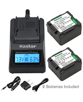 Kastar Ultra Fast Charger(3X faster) Kit and Battery (2-Pack) for Panasonic VW-VBG130 work with Panasonic Lumix DMC-L10, HDC-HS250, HDC-HS300, HDC-HS700, HDC-SD10, HDC-SD600, HDC-SD700, HDC-SDT750, HDC-TM10, HDC-TM15, HDC-TM300, HDC-TM700, SDR-H80 Cameras
