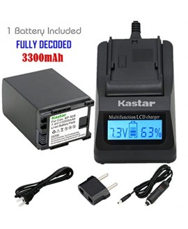 Kastar Ultra Fast Charger Kit + BP-828 Battery (1-Pack) for Canon BP-828 and Canon VIXIA HF G30, XA20, XA25 Camcorders [Over 3x faster than a normal charger with portable USB charge function]