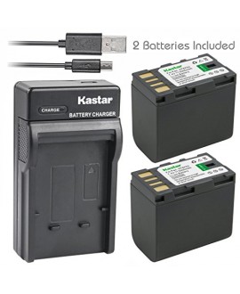 Kastar Battery (X2) & Slim USB Charger for JVC BN-VF823 BNVF823 and Everio GS-TD1 GY-HM70U HM100U HM150U HMZ1U MG230 MG360 MG365 MG430 MG435 MG465 MG555 MG730 MS120 MS130 HD3 HM1 HM200 HM400 X900r