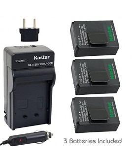 Kastar GOPRO3 Battery (3-Pack) and Charger Kit for GoPro HD HERO3, HERO3+, AHDBT-302 work with GoPro AHDBT-201, AHDBT-301, AHDBT-302