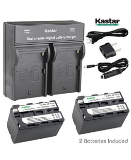Kastar Dual Smart Fast Charger & 2 x Battery for Sony NP-F770 NP-F750 and CCD-RV100 CCD-RV200 CCD-SC9 CCD-TR1 CCD-TR940 CCD-TR917 Camera CN-126 CN-160 CN-216 CN-304 YN 300 VL600 LED Video Light
