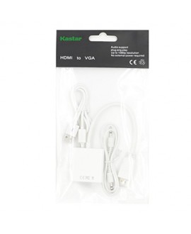 [Fully Decoded] Kastar New Dock Connector HDMI-VGA, 1080p HDMI Male to VGA Female Video Converter Adapter Cable with Micro-USB Cable and Audio Cable for PC, TV, Laptops, Cameras, Camcorders, Tablets, Monitors, projectors, DVD Players and Other HDMI Device