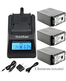 Kastar Ultra Fast Charger(3X faster) Kit and Battery (3-Pack) for Panasonic VW-VBG6 and Panasonic AG-AC7, AG-AC130A, AG-AC160A, AF100, HMC40, HMC70, HMC80, HMC150, HMC153, HMR10, HSC1U, HDC-DX1, DX3, HS9, HS20, HS100, HS200, HS250, HS300, HS350, HS700, MD