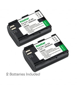 Kastar LPE6 Battery (2-Pack) for Canon LP-E6, LP-E6N, LC-E6, LC-E6E and Canon EOS 5DS R, Canon EOS 5DS and Canon EOS 5D Mark II, EOS 5D Mark III, EOS 6D, EOS 7D, EOS 60D, EOS 60Da, EOS 70D, EOS 80D