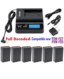 Kastar Fast Charger and BP-U96 Battery (6X) for Sony BP-U90 BP-U60 BP-U30 and PXW-FS7/FS5/X180 PMW-100/150/150P/160 PMW-200/300 PMW-EX1/EX1R PMW-EX3/EX3R PMW-EX160 PMW-EX260 PMW-EX280 PMW-F3/F3K/F3L