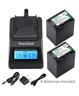 Kastar Fast Charger + NP-FV100 Battery (2X) for Sony DCR-SR21, SR68, SR88, SX15, SX21, SX44, SX45, SX63, SX65, SX83, SX85, HDR-CX110, CX115, CX130, CX150, CX160, XR160, CX360, CX560, CX700, PJ30, PJ50