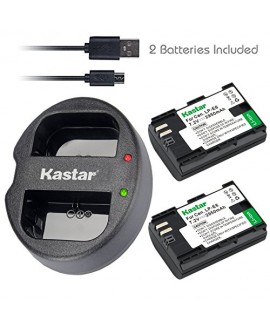 Kastar LPE6 Battery 2 Pack & Dual USB Charger for Canon LP-E6 and EOS 5DS, 5DS R, 5D Mark II, 5D Mark III 6D 7D 7D Mark II 60D 60Da 70D 80D XC10 BG-E16 BG-E14 BG-E13 BG-E11 BG-E9 BG-E7 BG-E6